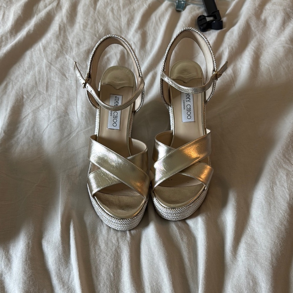 Jimmy Choo Gold Glamour Heels